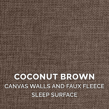 Pet House for Indoor Cats & Small Dogs, Collapsible & Foldable W/ Plush Ball Toy - Living Room Footstool Cat Condo - Coconut Brown, Small