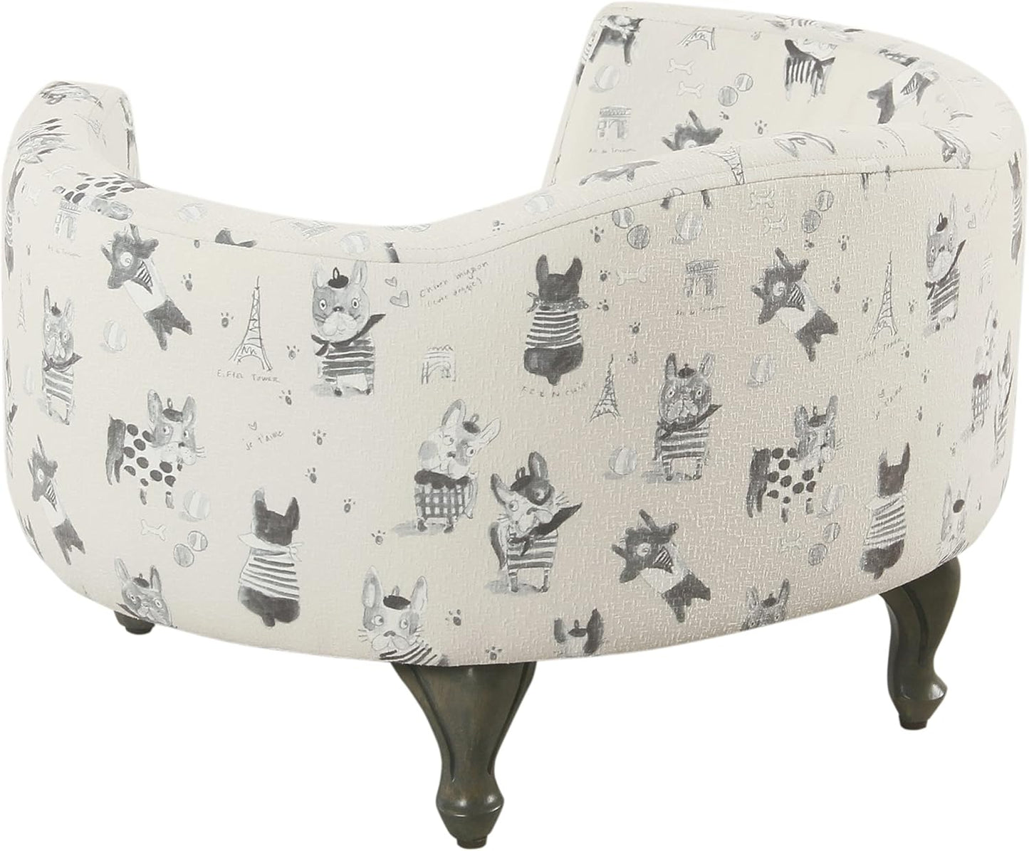 Home Decor | Upholstered Curved Pet Bed | Luxury Cat & Dog Beds & Furniture | round Pet Bed Created with Stain Resistant Fabric, Cream and Gray, Medum