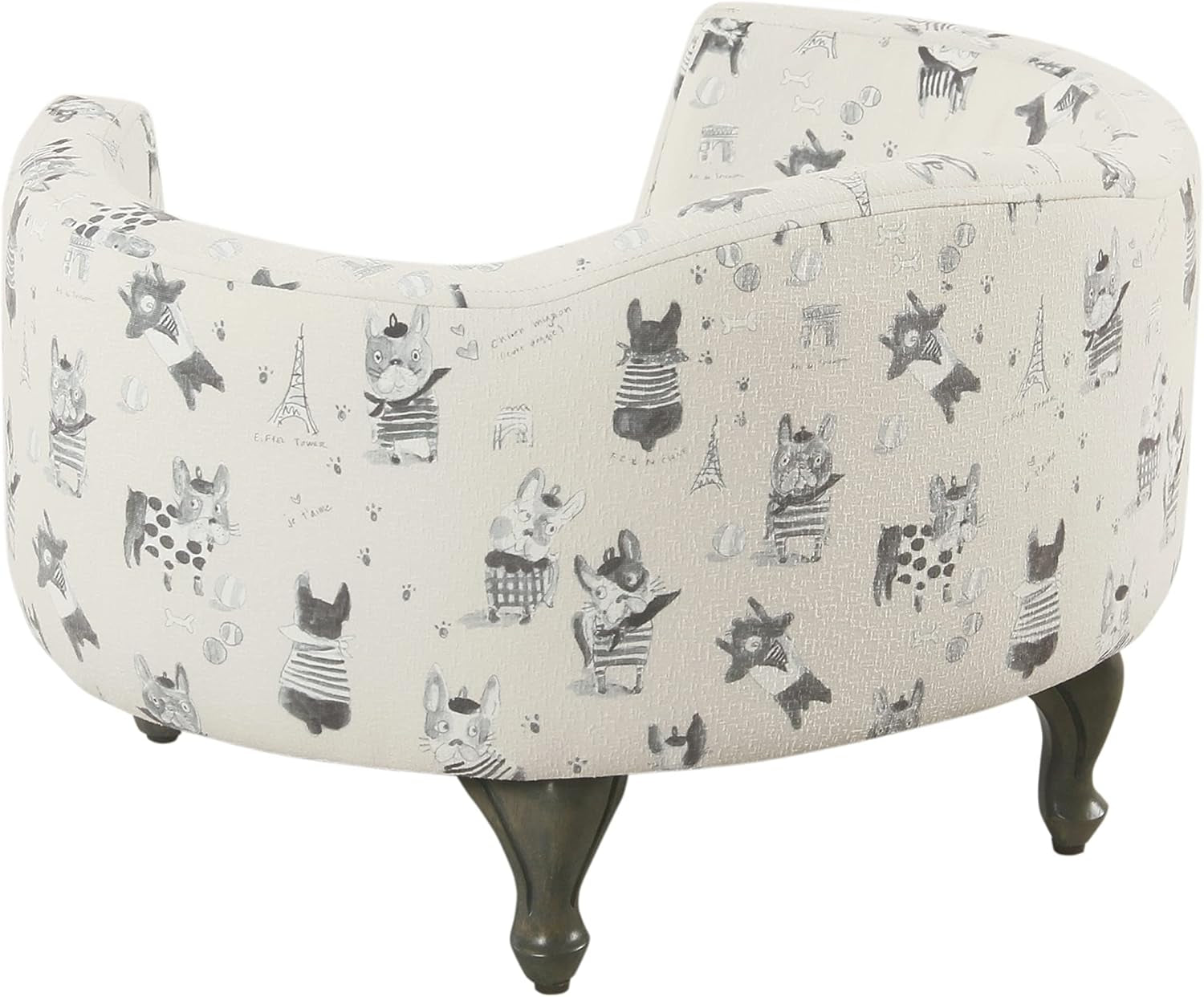 Home Decor | Upholstered Curved Pet Bed | Luxury Cat & Dog Beds & Furniture | round Pet Bed Created with Stain Resistant Fabric, Cream and Gray, Medum
