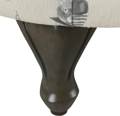Home Decor | Upholstered Curved Pet Bed | Luxury Cat & Dog Beds & Furniture | round Pet Bed Created with Stain Resistant Fabric, Cream and Gray, Medum