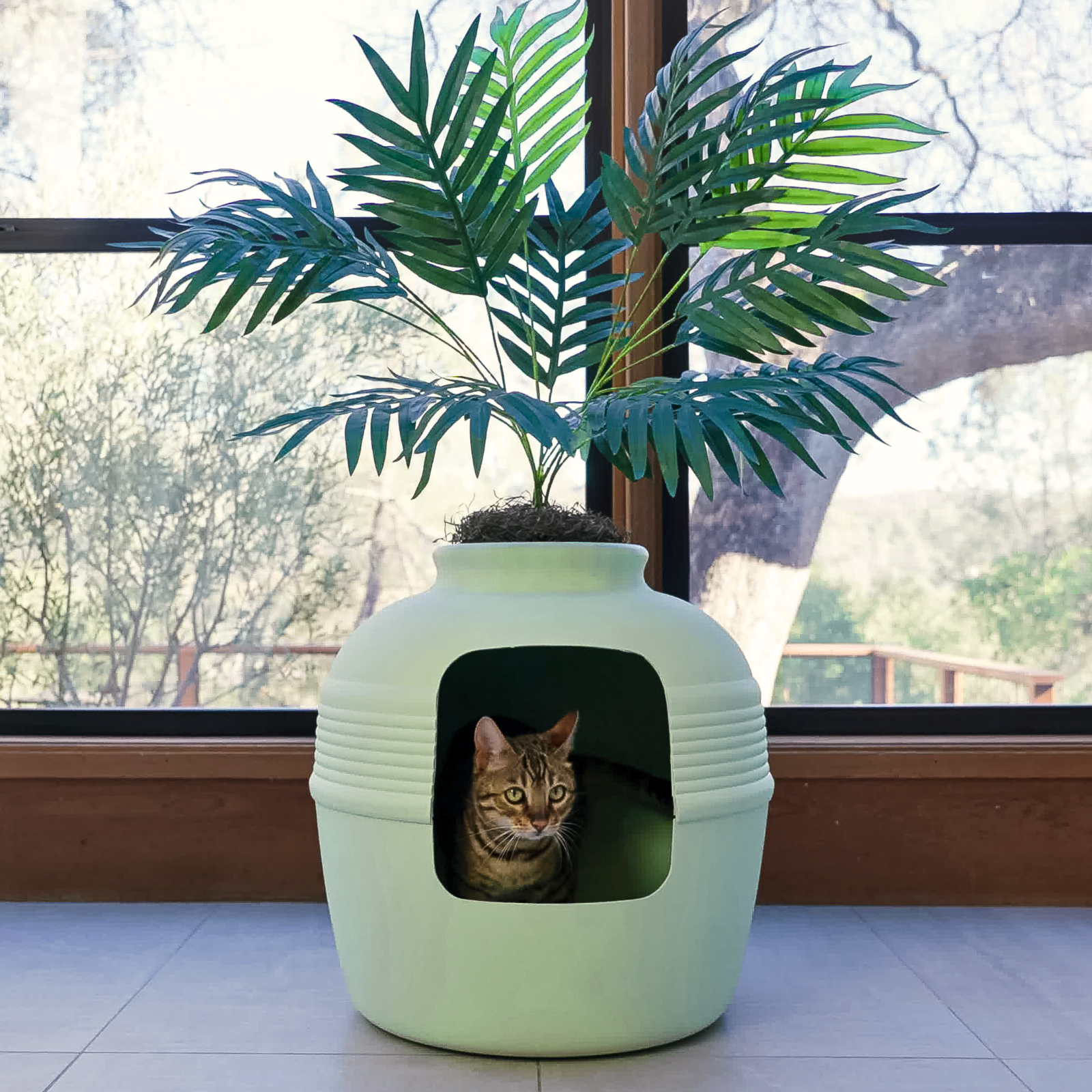 Original Hidden Litter Box Planter, Hooded Litter Box, Fake Plant Good Pet Stuff